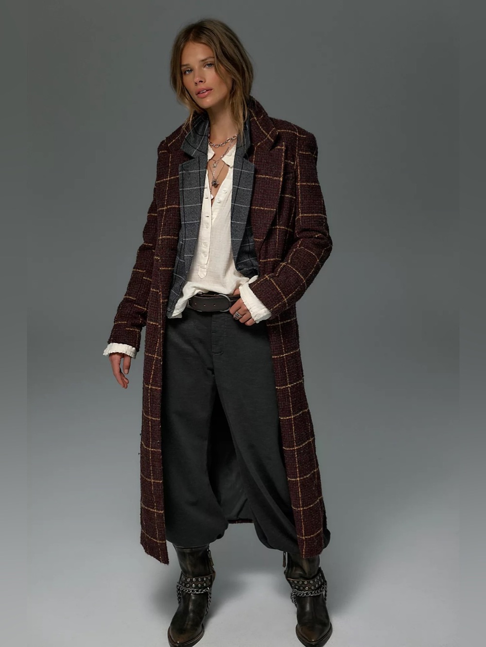Free People Hailey Tweed Duster Jacket